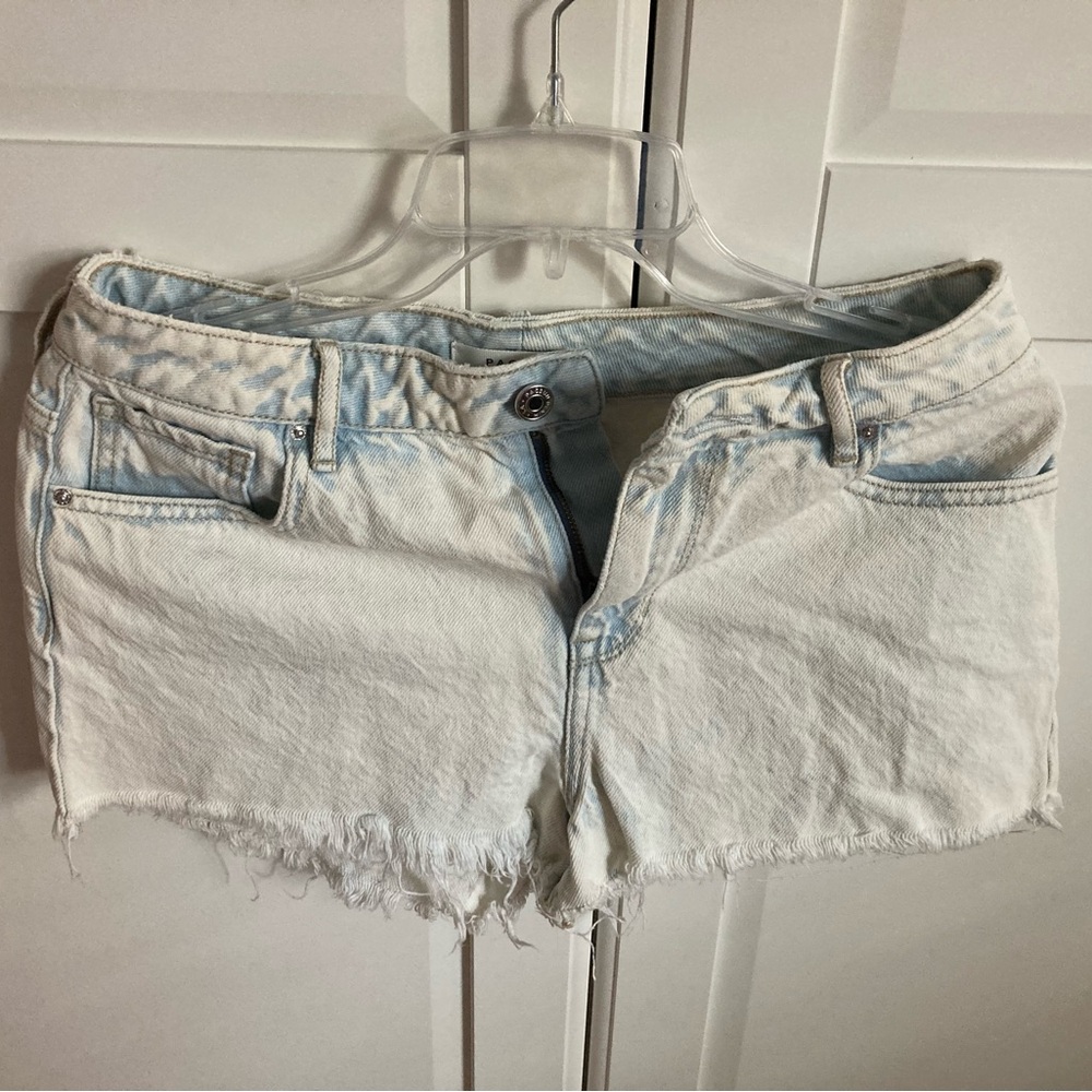 PacSun High Rise Festival Light Blue Distressed Jean Shorts